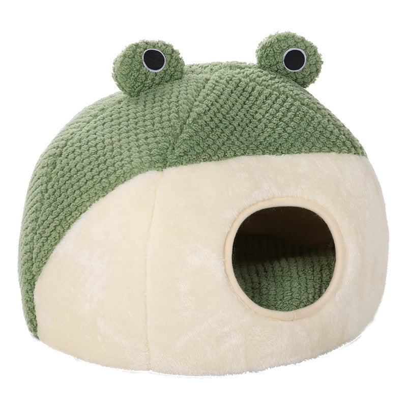 Frog-tastic Cozy Haven: The Plush Mat That Turns Small Pets into Royalty This Autumn & Winter!