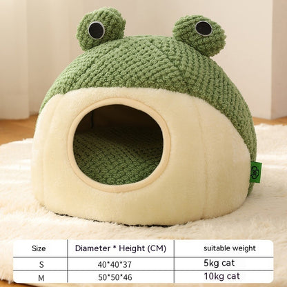 Frog-tastic Cozy Haven: The Plush Mat That Turns Small Pets into Royalty This Autumn & Winter!