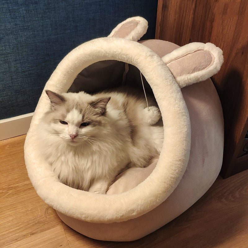 Cat Animal Party Bed: The Semi-Enclosed, Removable, and Washable Chateau for Your Furry Royalty