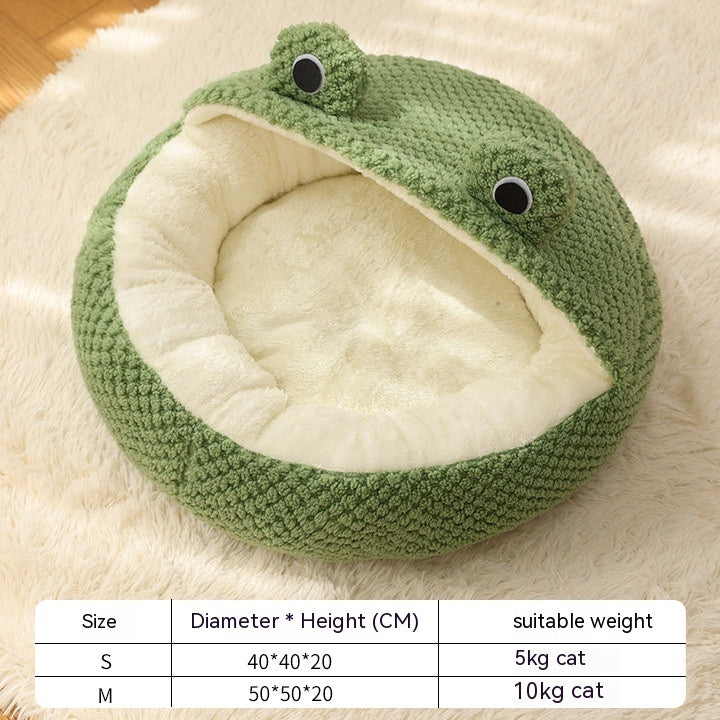 Frog-tastic Cozy Haven: The Plush Mat That Turns Small Pets into Royalty This Autumn & Winter!